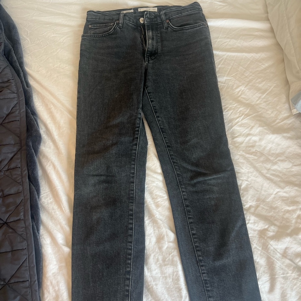 Dark Grey Straight-Leg Jeans